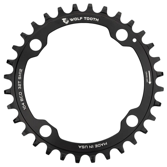 Tarcza łańcuchowa WOLF TOOTH 104 BCD 12V Shimano 4 otwory 104mm czarna