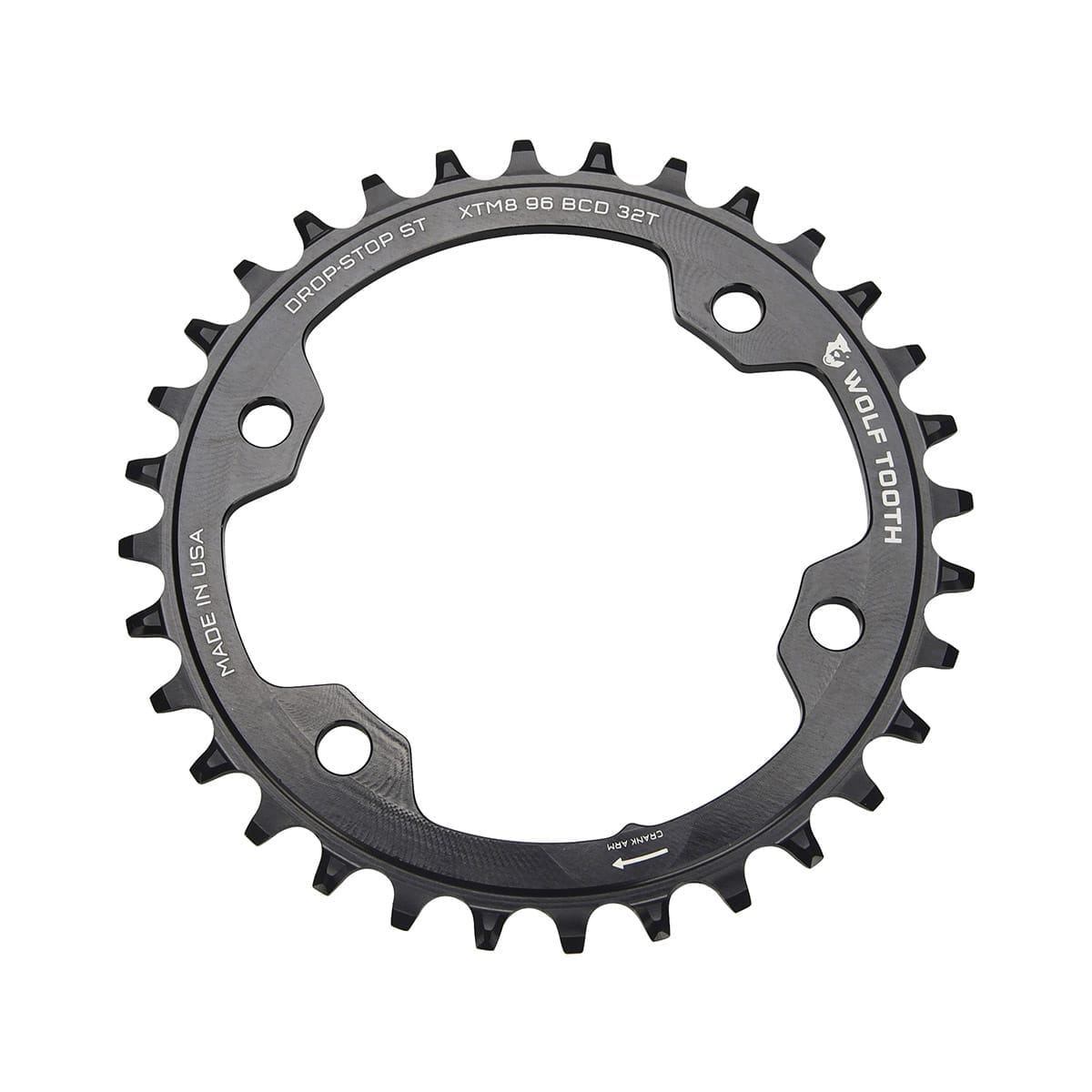 Kædehjul WOLF TOOTH 96 BCD 12V Shimano 4 huller 96mm sort