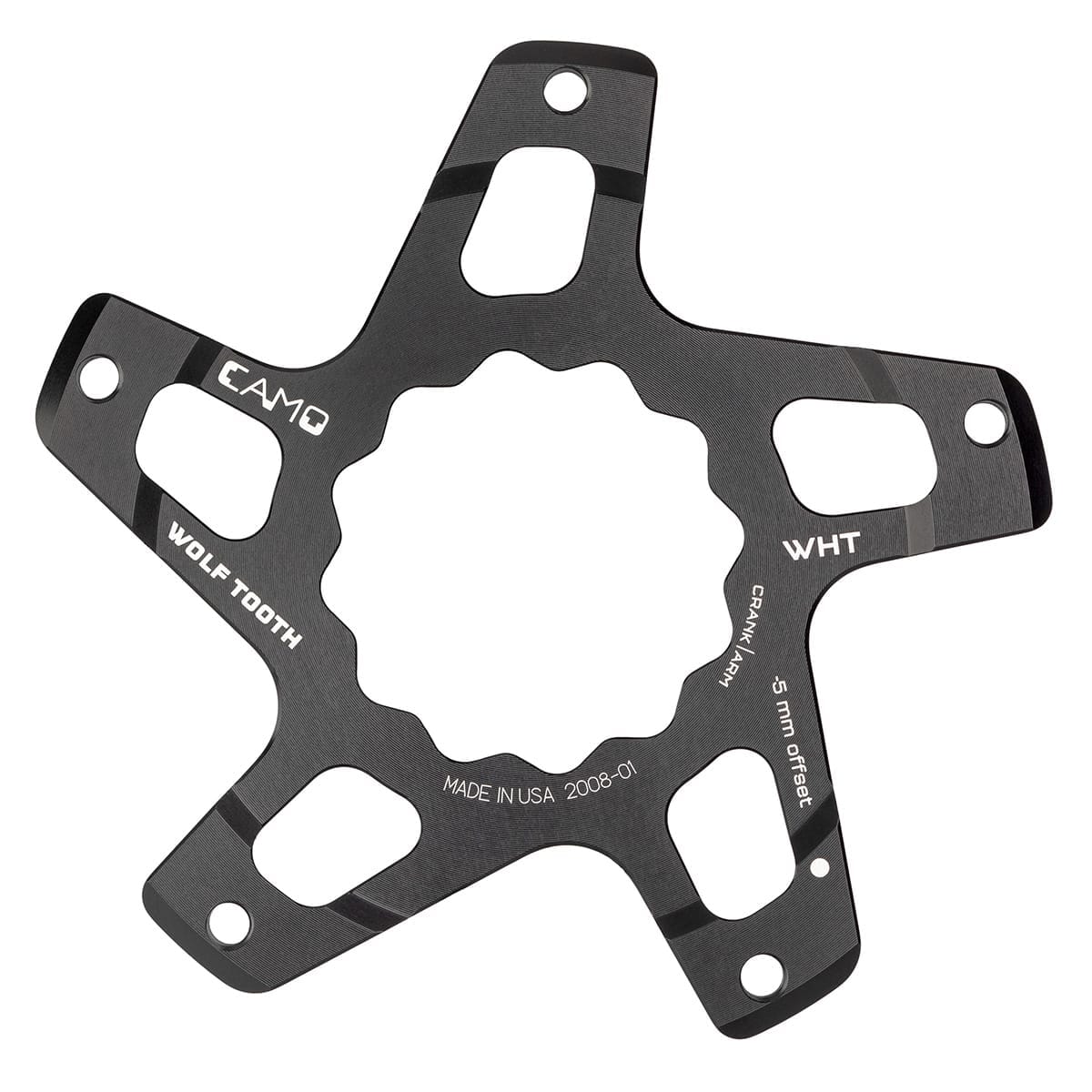 Kranksæt Stjerne WOLF TOOTH CAMO M5 White Industries Direct Mount Offset -5mm Sort