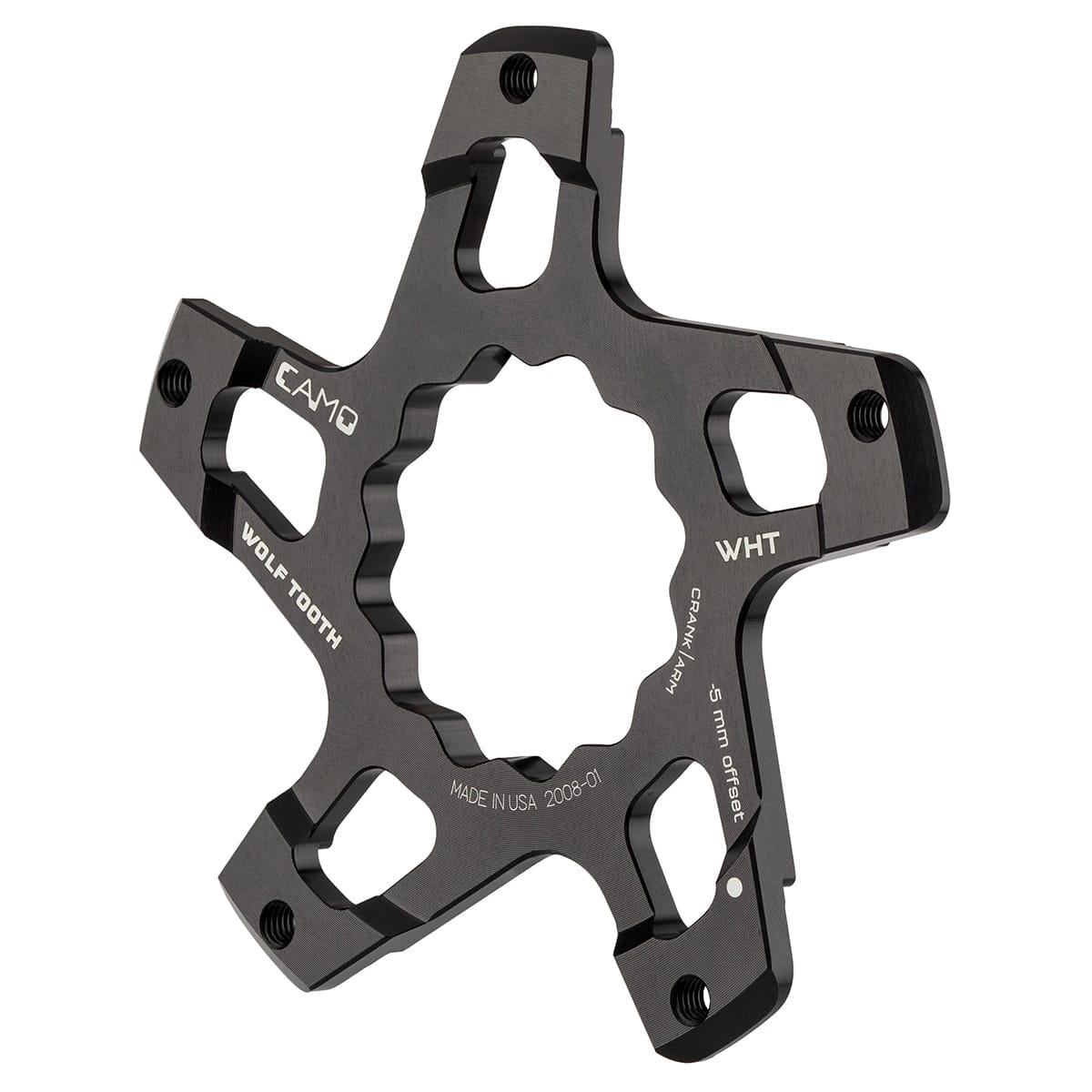 Kranksæt Stjerne WOLF TOOTH CAMO M5 White Industries Direct Mount Offset -5mm Sort