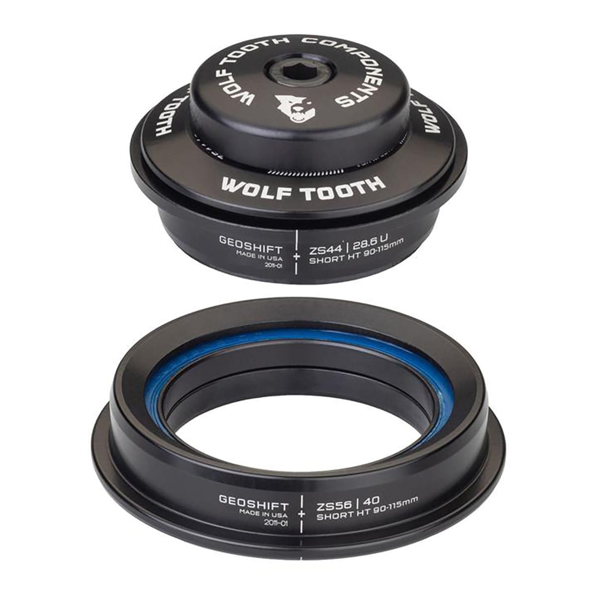 Półzintegrowany zestaw sterowania WOLF TOOTH PREMIUM Angleset 1° Short ZS44/ZS56 Czarny