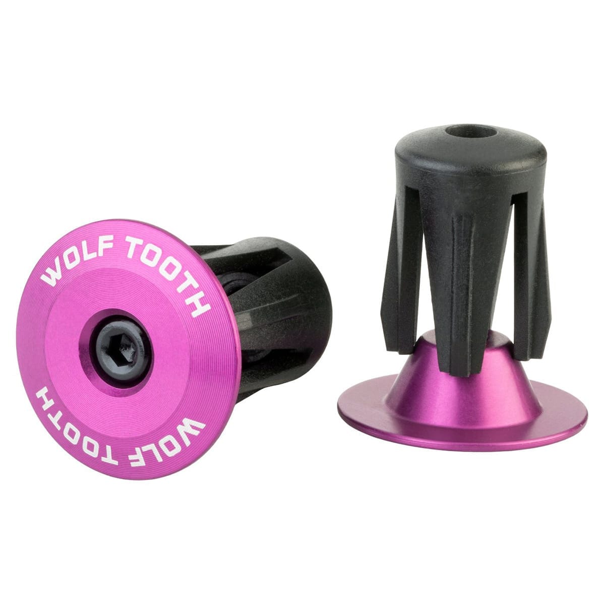 Pair of WOLF TOOTH Anodised Aluminium Bar End Plugs Purple