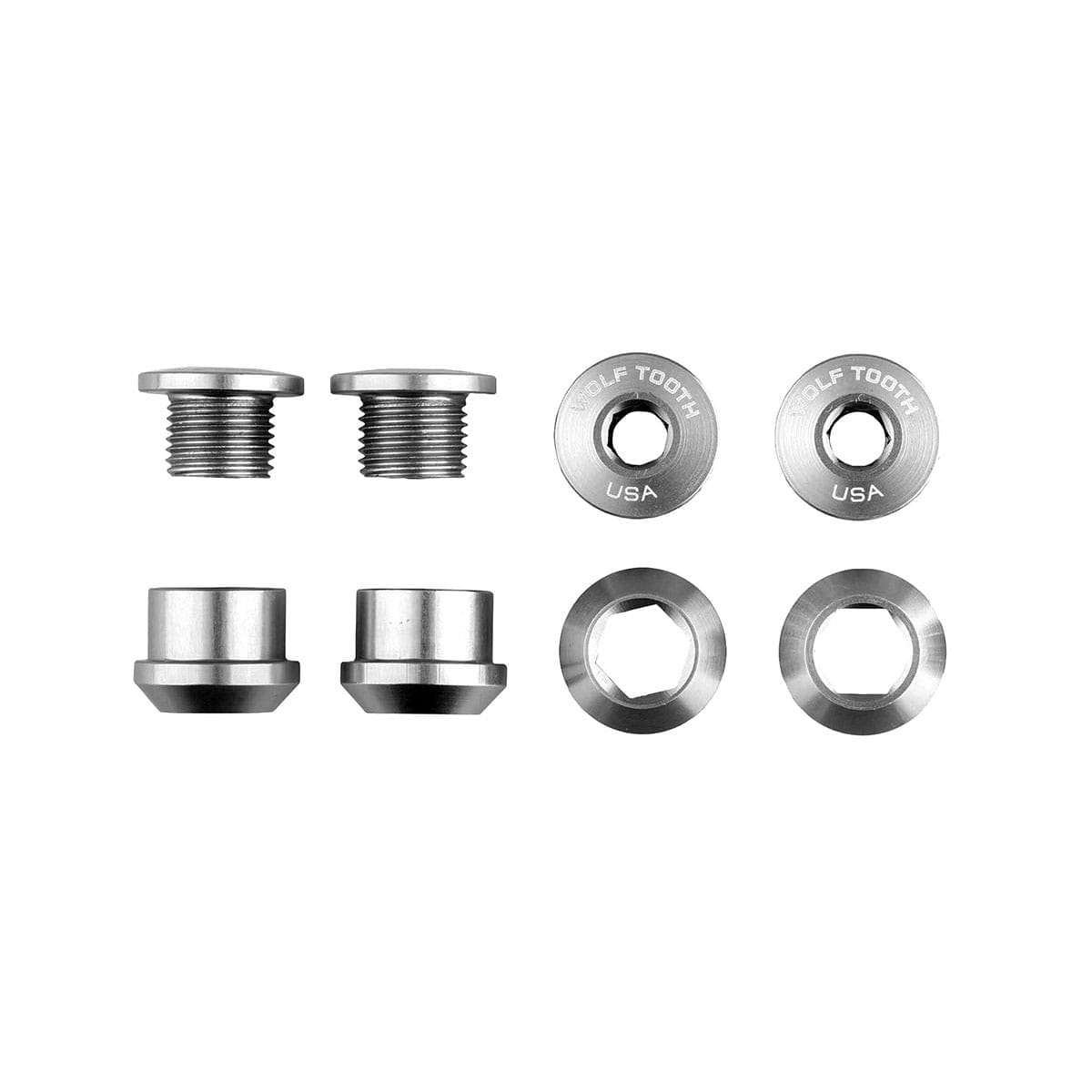 Κιτ 4 Βιδών και Παξιμαδιών M8x6 mm WOLF TOOTH Μετάδοση 1X Ασημί