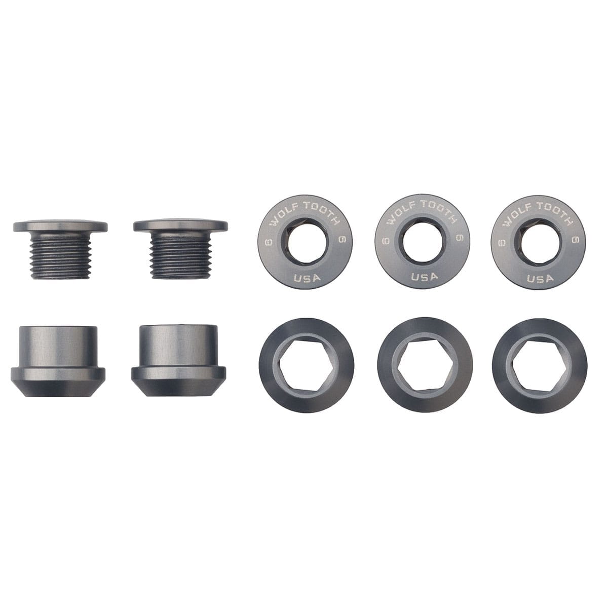 Kit 5 skruvar och muttrar M8x6 mm WOLF TOOTH 1X grå