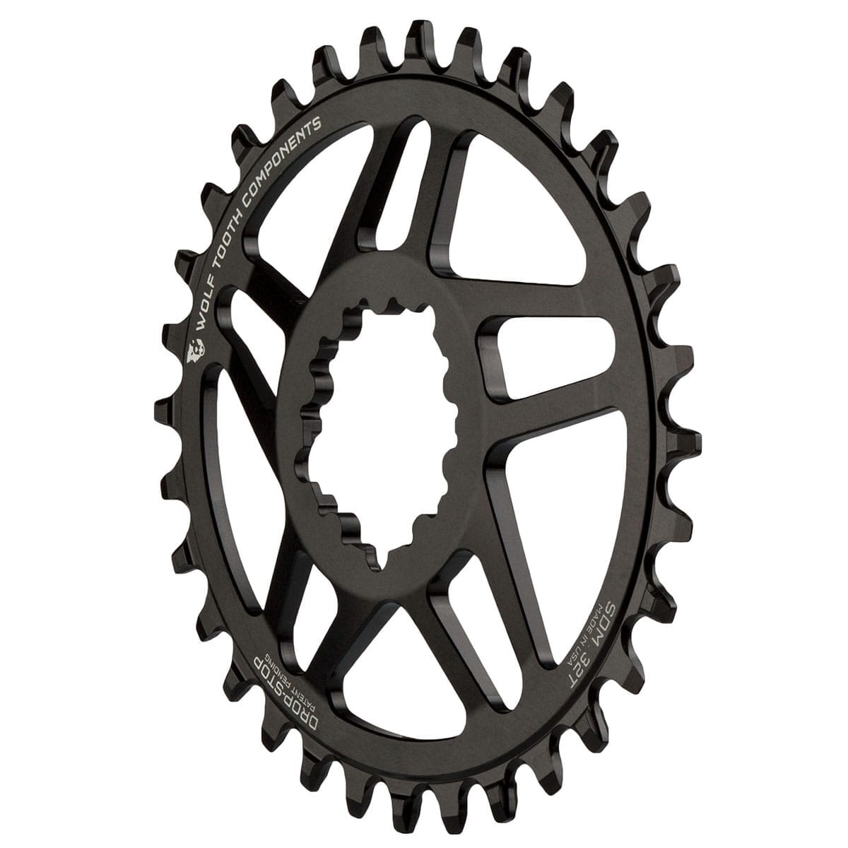 Enkeltchainring WOLF TOOTH ELLIPTICAL 10/11/12V Sram Direct Mount Offset 6mm Sort
