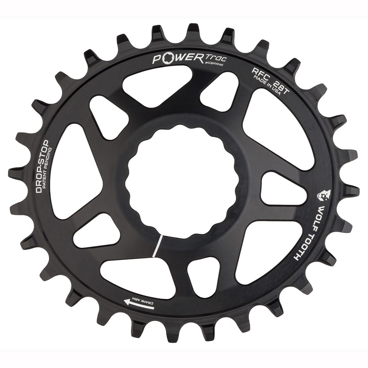 WOLF TOOTH ELLIPTICAL 9/10/11/12s Raceface CINCH Direct Mount 6mm Offset Black Chainring