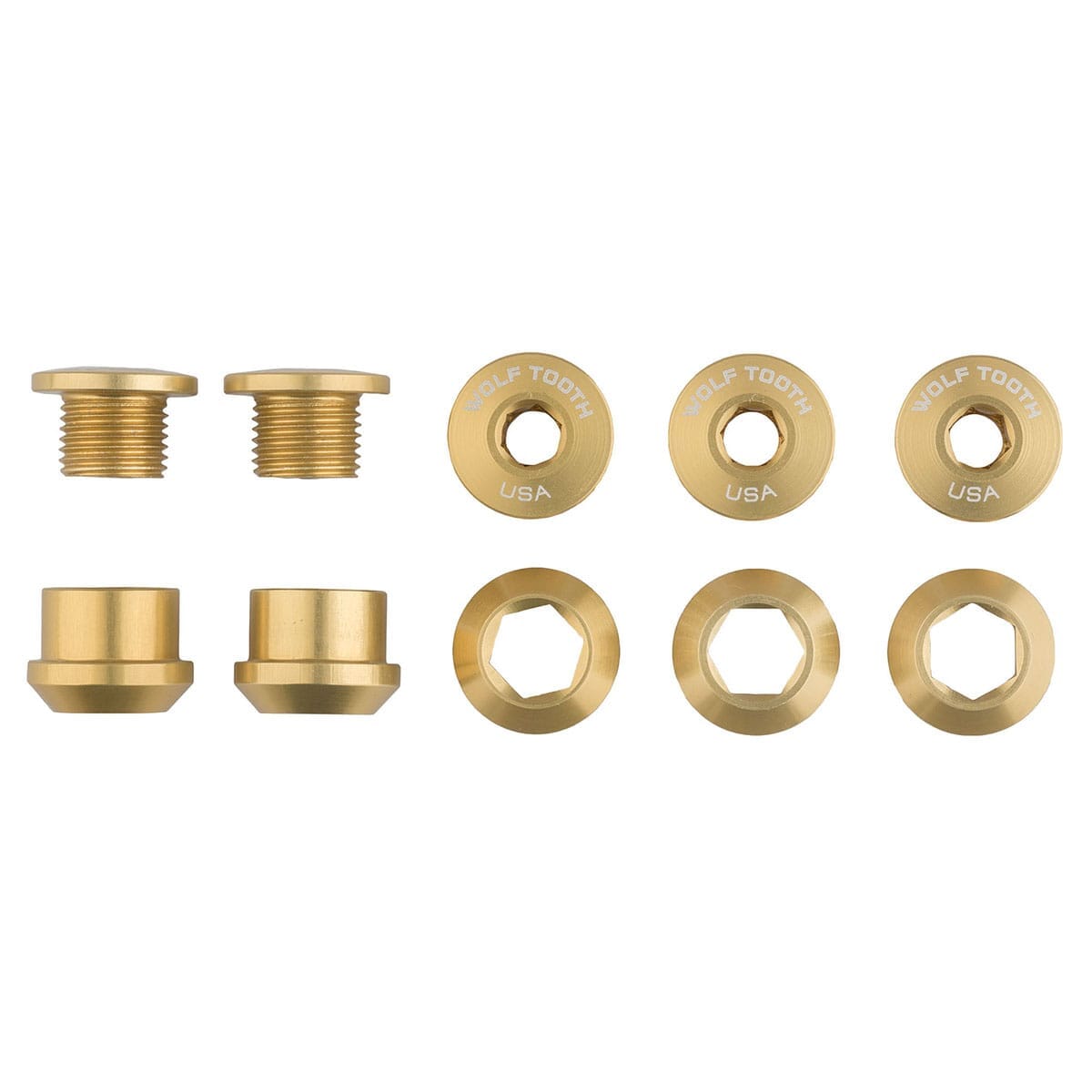 WOLF TOOTH 1X -sarjan M8x6 mm:n ruuvit ja mutterit 5 kpl, kulta