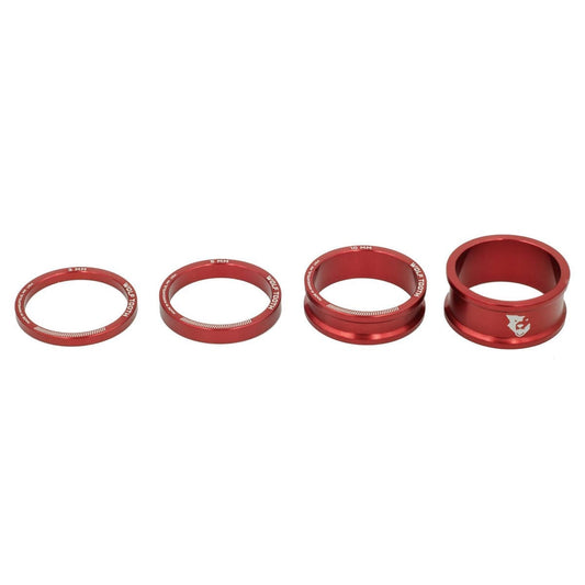 WOLF TOOTH aluminium styreafstandssæt 4 dele 1"1/8 rød