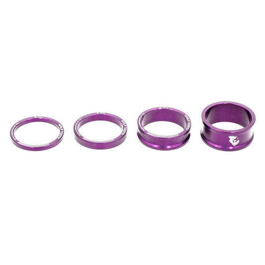 WOLF TOOTH styreafstandsstykke-sæt aluminium 4 stk. 1"1/8 lilla