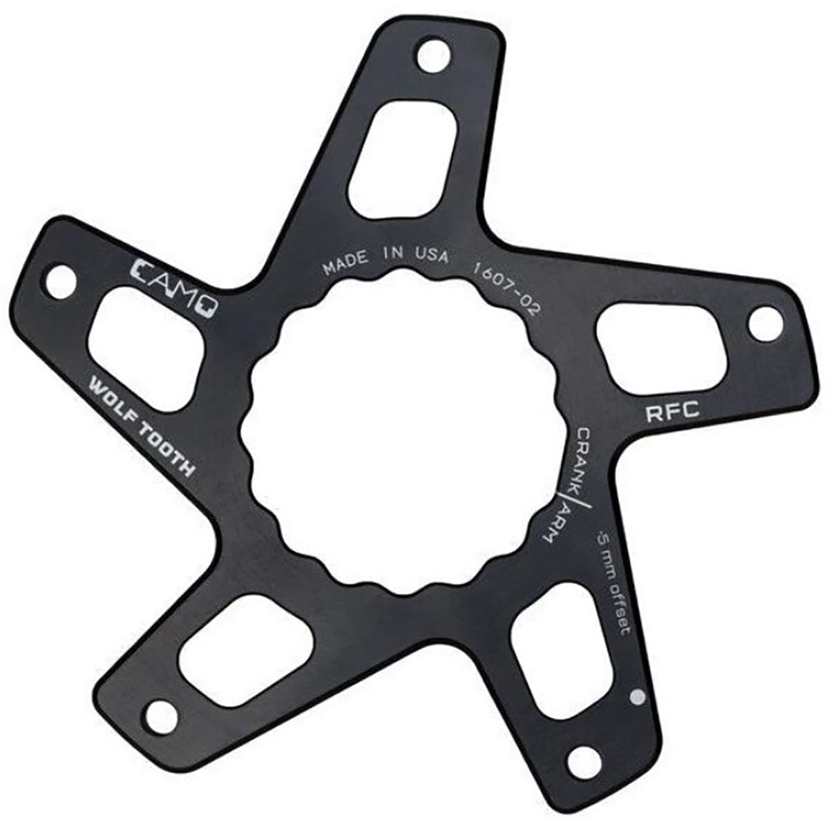 Kranksæt stjerne WOLF TOOTH CAMO Raceface Cinch Direct Mount Offset 2mm Sort
