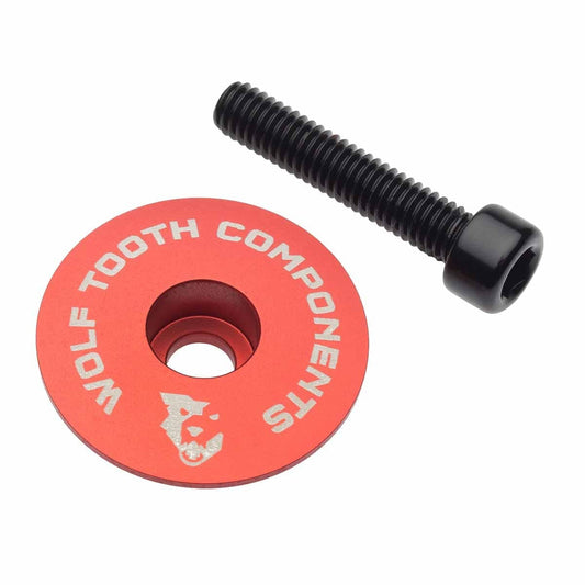 WOLF TOOTH Ultralight Stem Cap with Bolts 1"1/8 Red