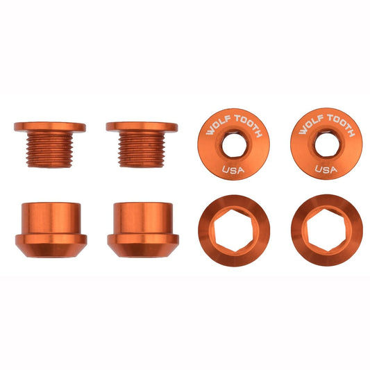WOLF TOOTH 4 Bolts and Chimney Nuts M8x6 mm 1X Transmission Kit Orange