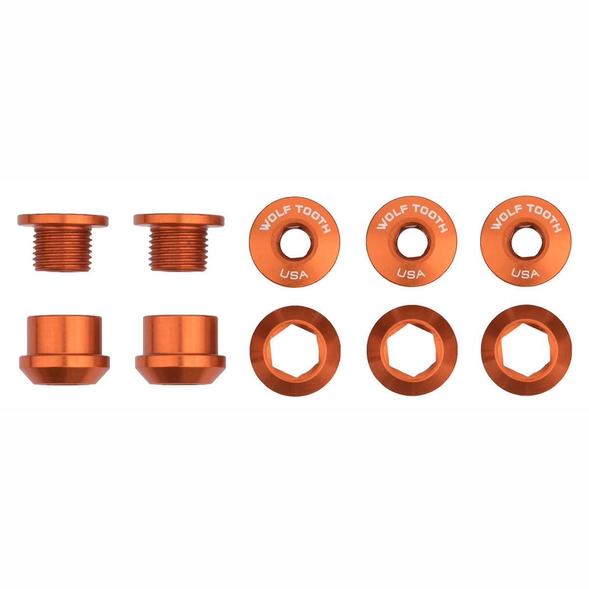 Kit 5 Schroeven en Moeren Ingebouwd M8x6 mm WOLF TOOTH 1X Oranje