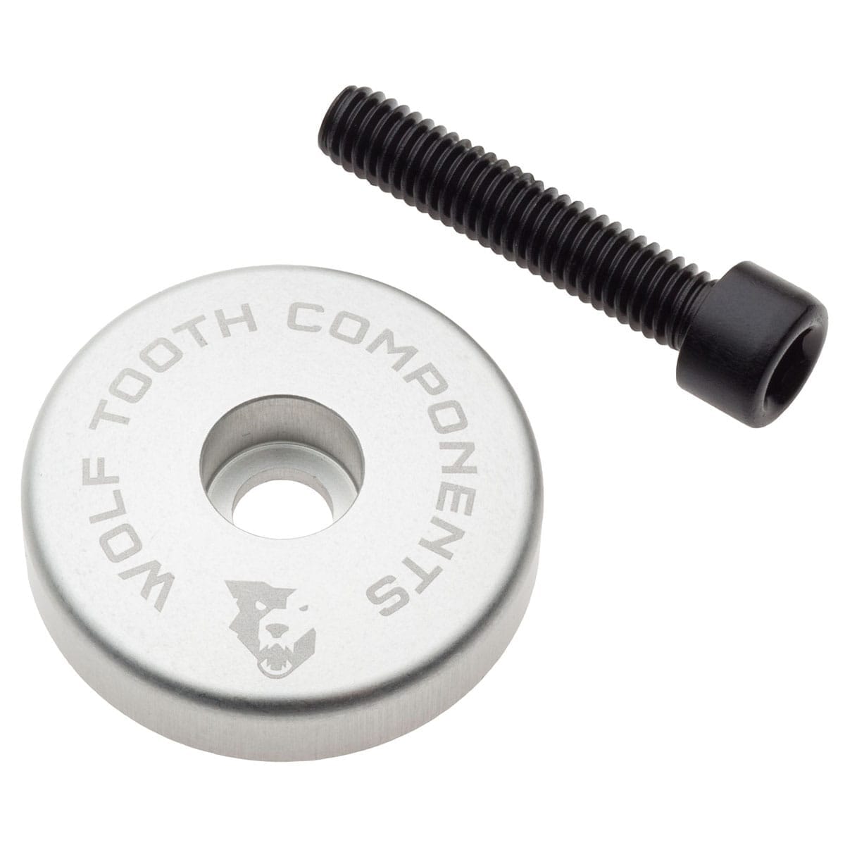 WOLF TOOTH Stem Cap with Integrated 5 mm Spacer 1"1/8 Silver