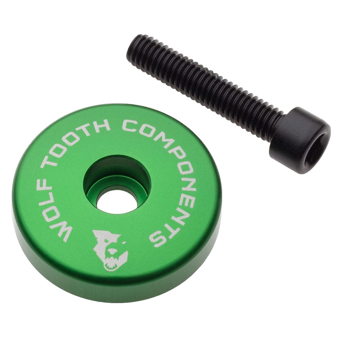 WOLF TOOTH Stem Cap with Integrated 5 mm Spacer 1"1/8 Green