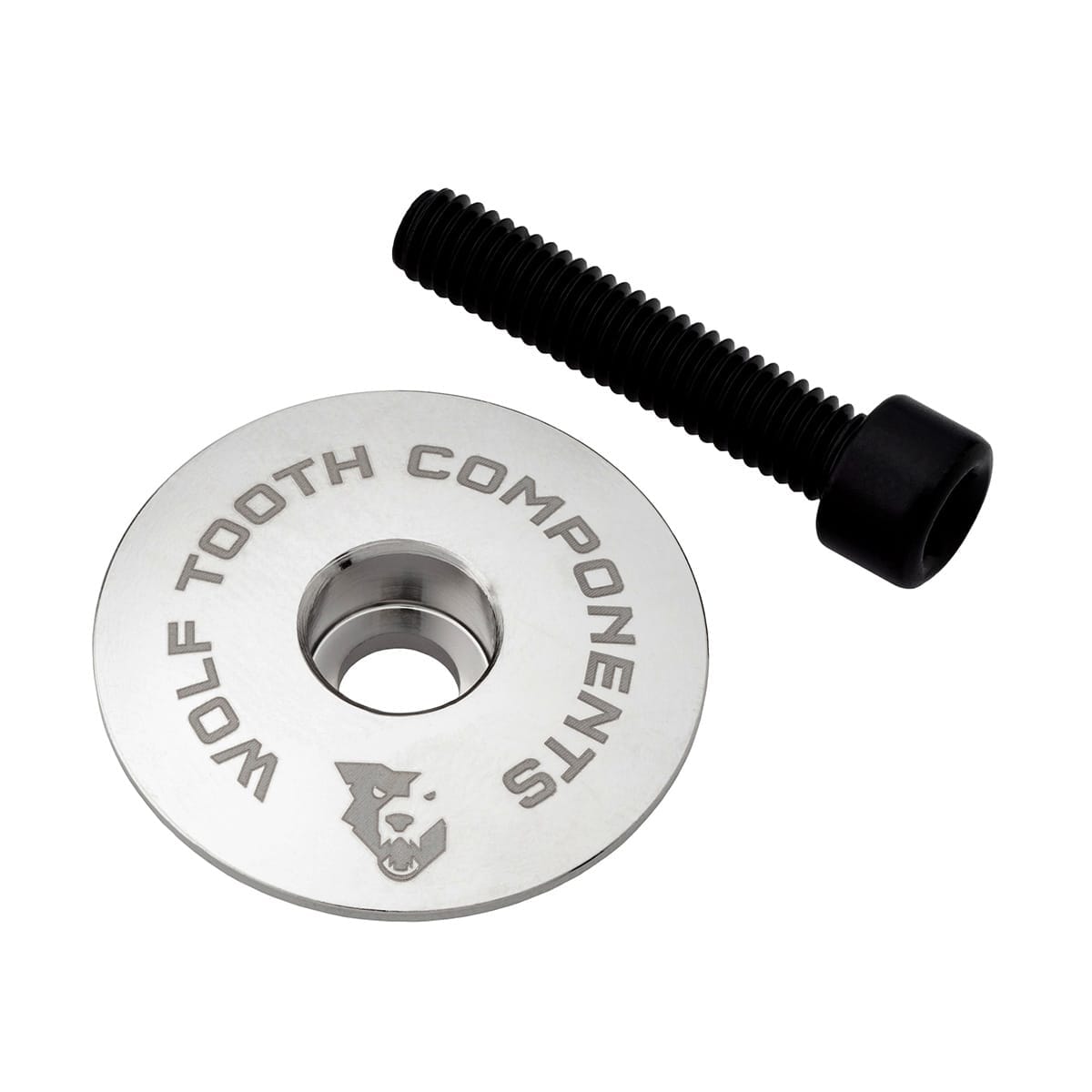 WOLF TOOTH Ultralight Stem Cap with 1"1/8 Screw Silver