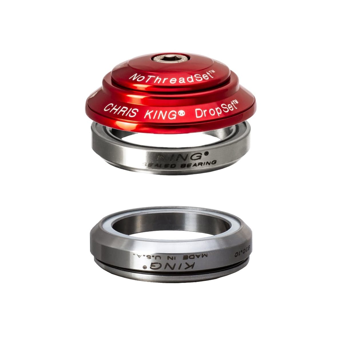 Integrated Headset CHRIS KING DROPSET 4 1"1/8 IS42 45° Grey