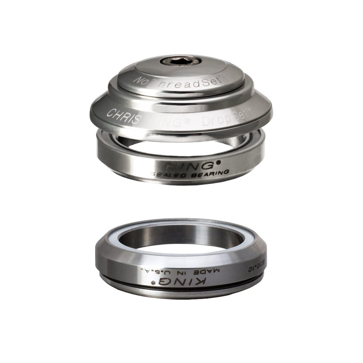 Integrated Headset CHRIS KING DROPSET 4 1"1/8 IS42 45° Grey
