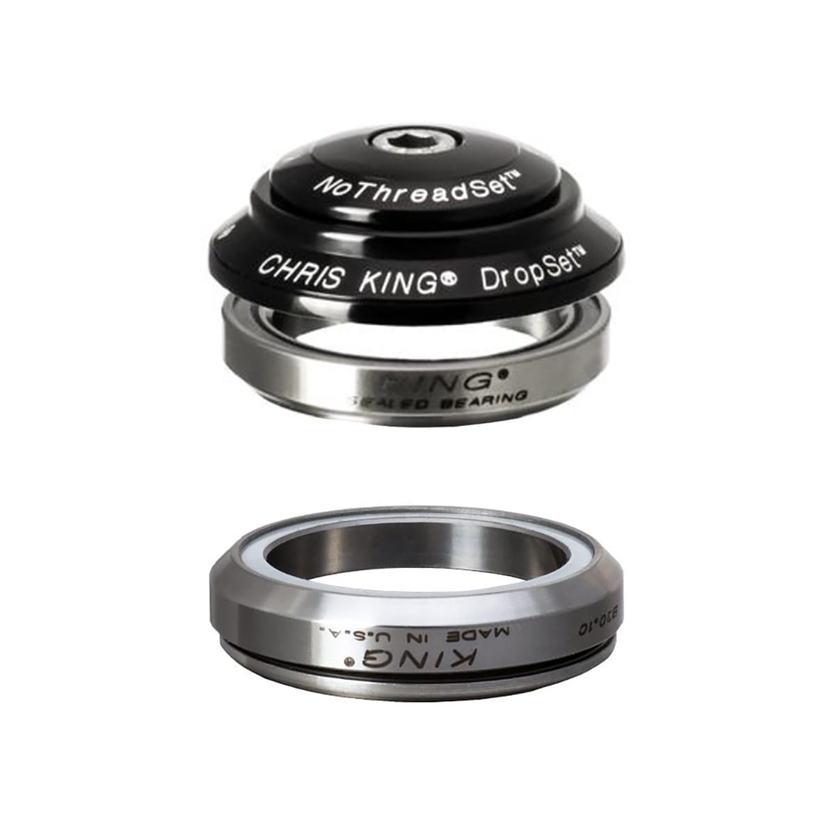 CHRIS KING DROPSET 4 1"1/8 IS42 45° Black Integrated Headset
