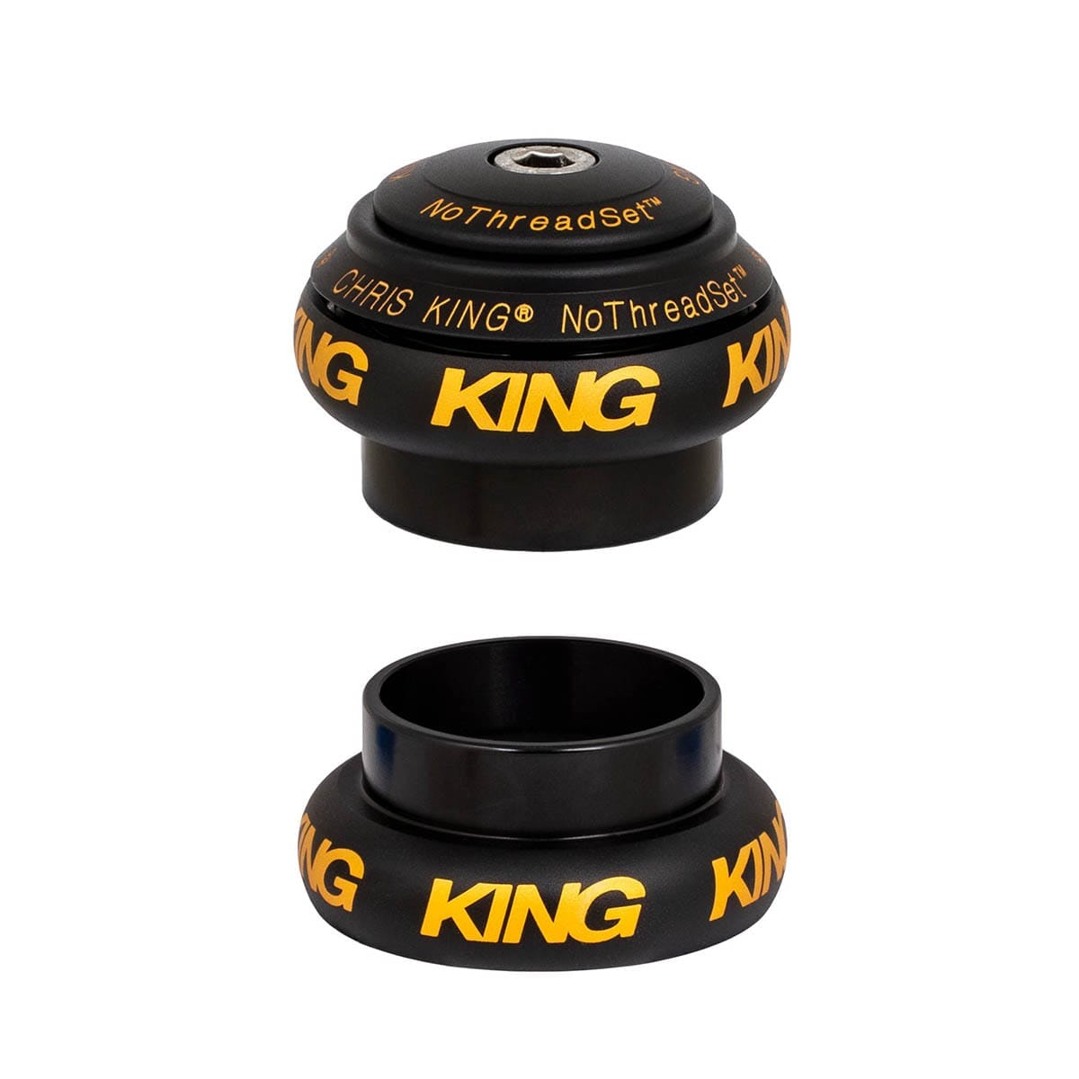 Eksternt Styresæt CHRIS KING NOTHREADSET 1"1/8-1"1/4 EC34/EC44 Sort/Guld