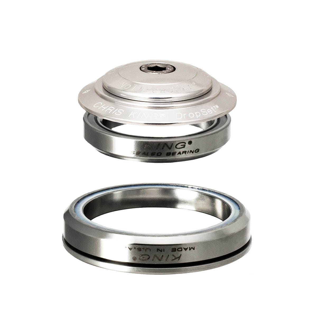 CHRIS KING DROPSET 5 1"1/8-1.5" IS42/IS52 Integrated Headset Silver