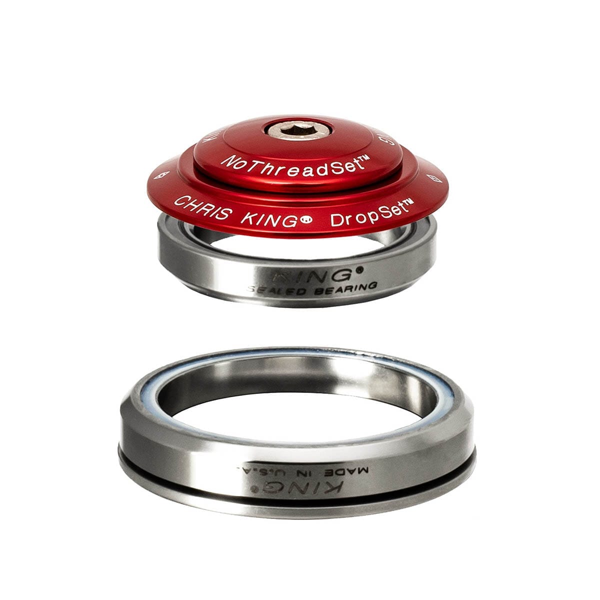 CHRIS KING DROPSET 5 1"1/8-1.5" IS42/IS52 Integrated Headset Red