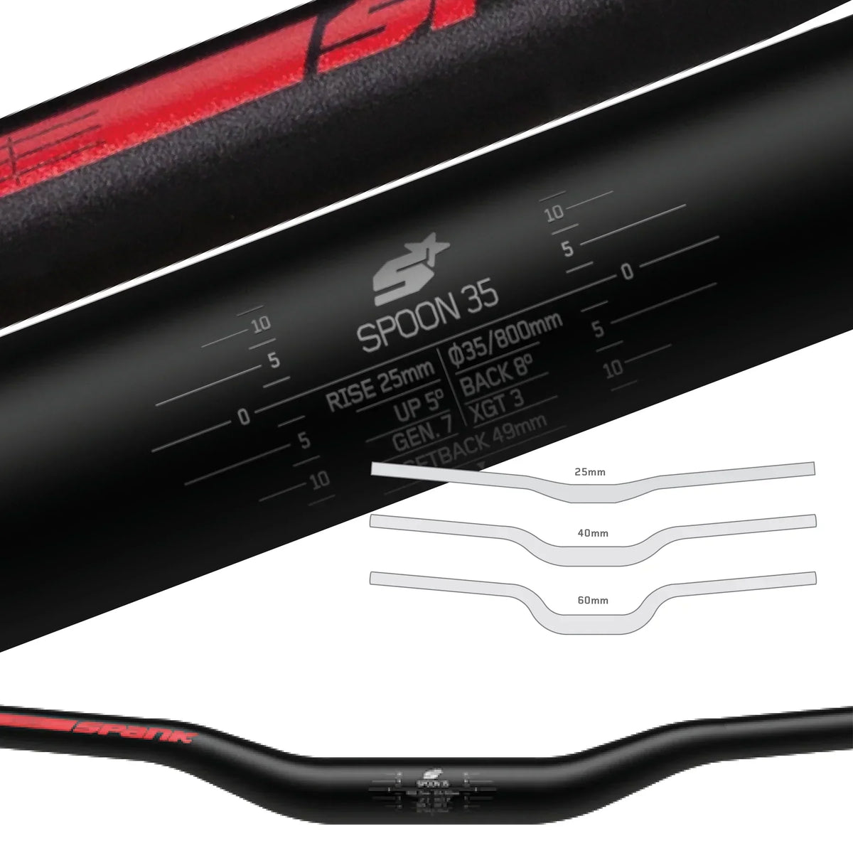 SPANK SPOON 35 Handlebar Rise 40mm 800mm Purple