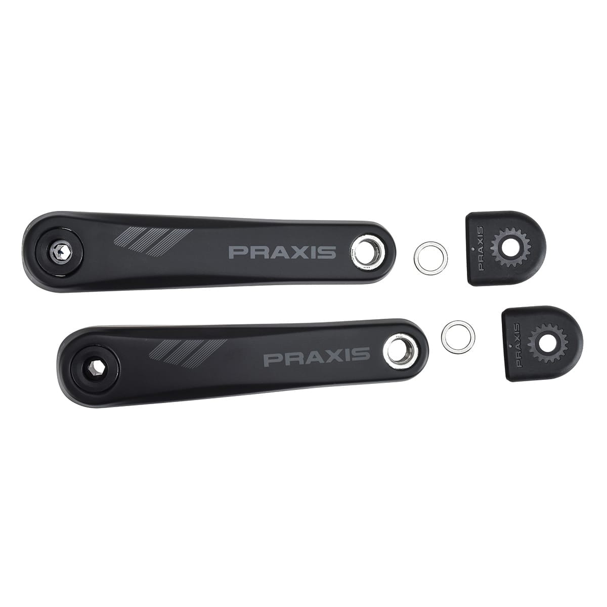 Kulfiber krankarme til elektrisk MTB PRAXIS Yamaha/Bosch motor sort