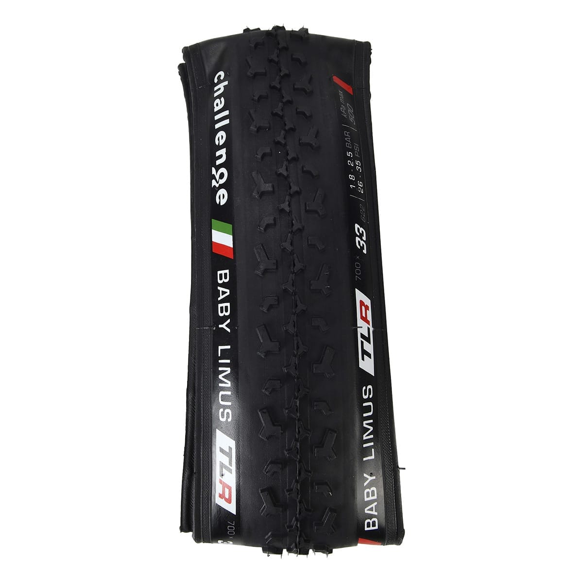 Dæk CHALLENGE BABY LIMUS 700x33c Tubeless Ready Sort
