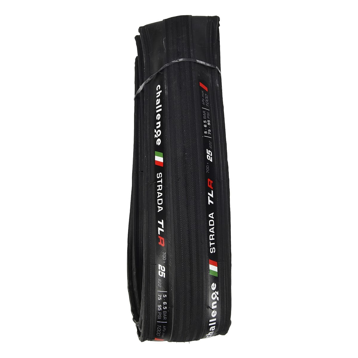 Dæk CHALLENGE STRADA 700x25c Tubeless Ready Foldbar Sort
