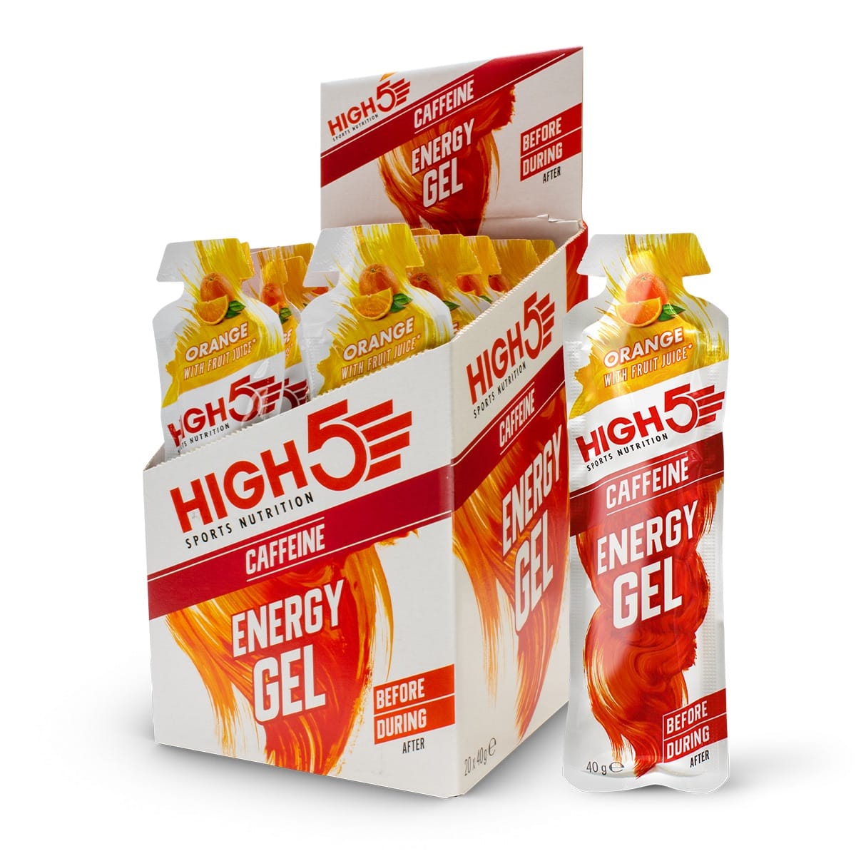 Energigel HIGH5 ENERGY GEL Caffeine (40 g) Appelsin