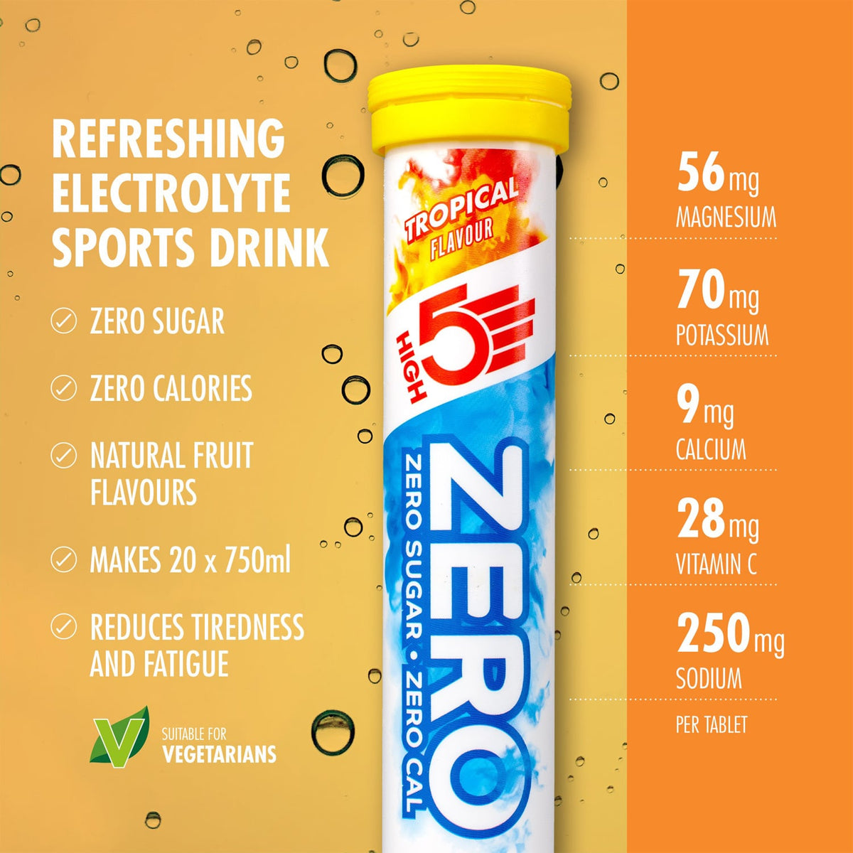 Tabletki Nawadniające Elektrolity HIGH5 ZERO (x20) Tropikalne