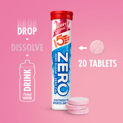 Tablete za Hidrataciju Elektroliti HIGH5 ZERO (x20) Crveno Voće
