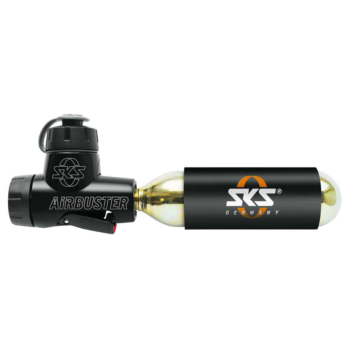 SKS GERMANY AIRBUSTER CO2 Inflator + 16 g Threaded CO2 Cartridge (x1)