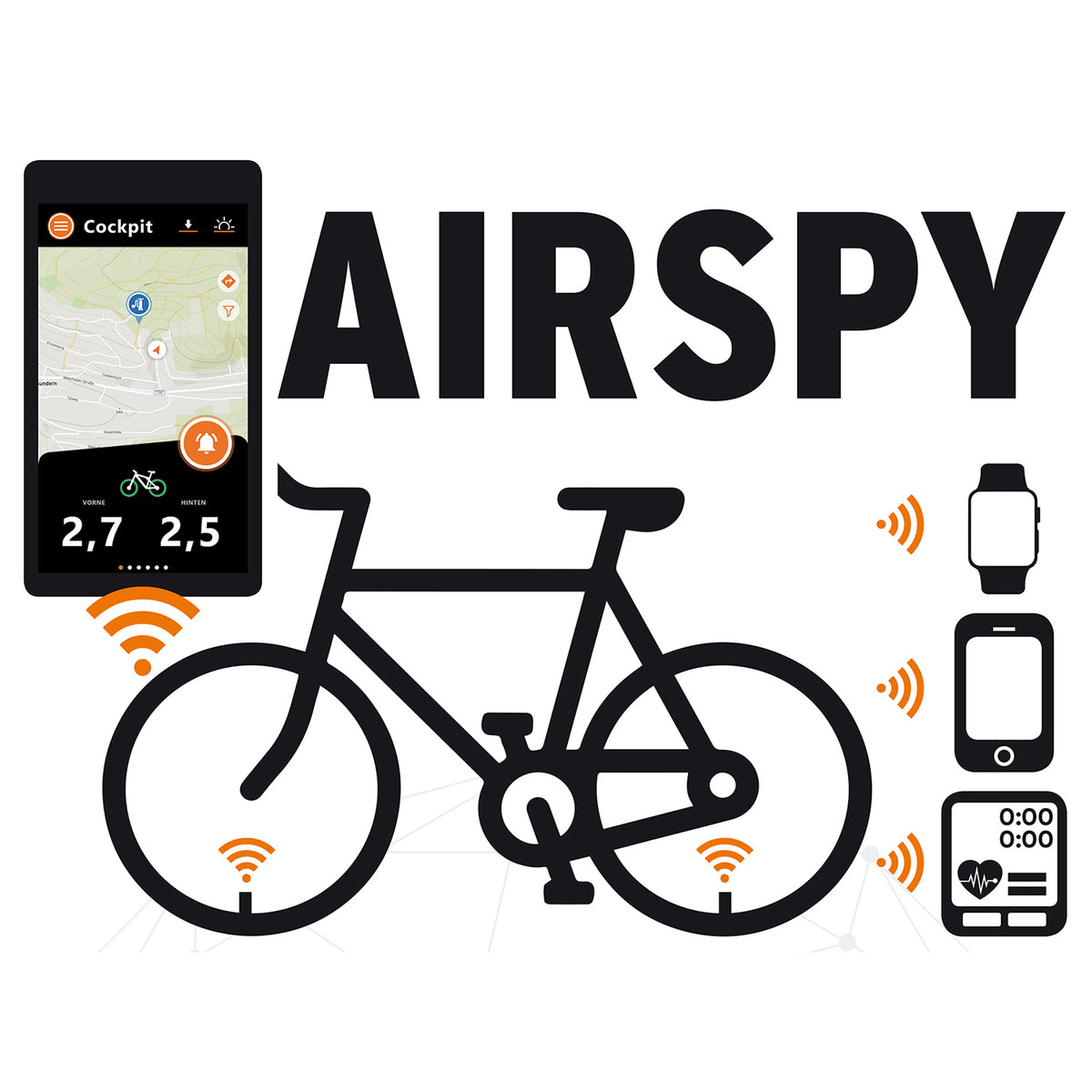 Digital Trykcontroller SKS GERMANY AIRSPY Presta (x2)