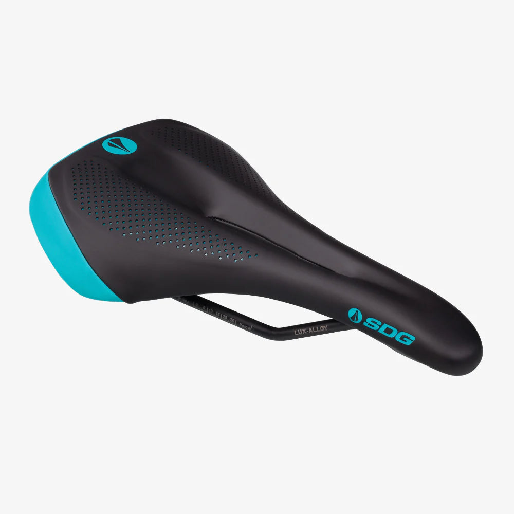 SDG ALLURE V2 Women's Saddle - Lux-Alloy Rails Black/Turquoise
