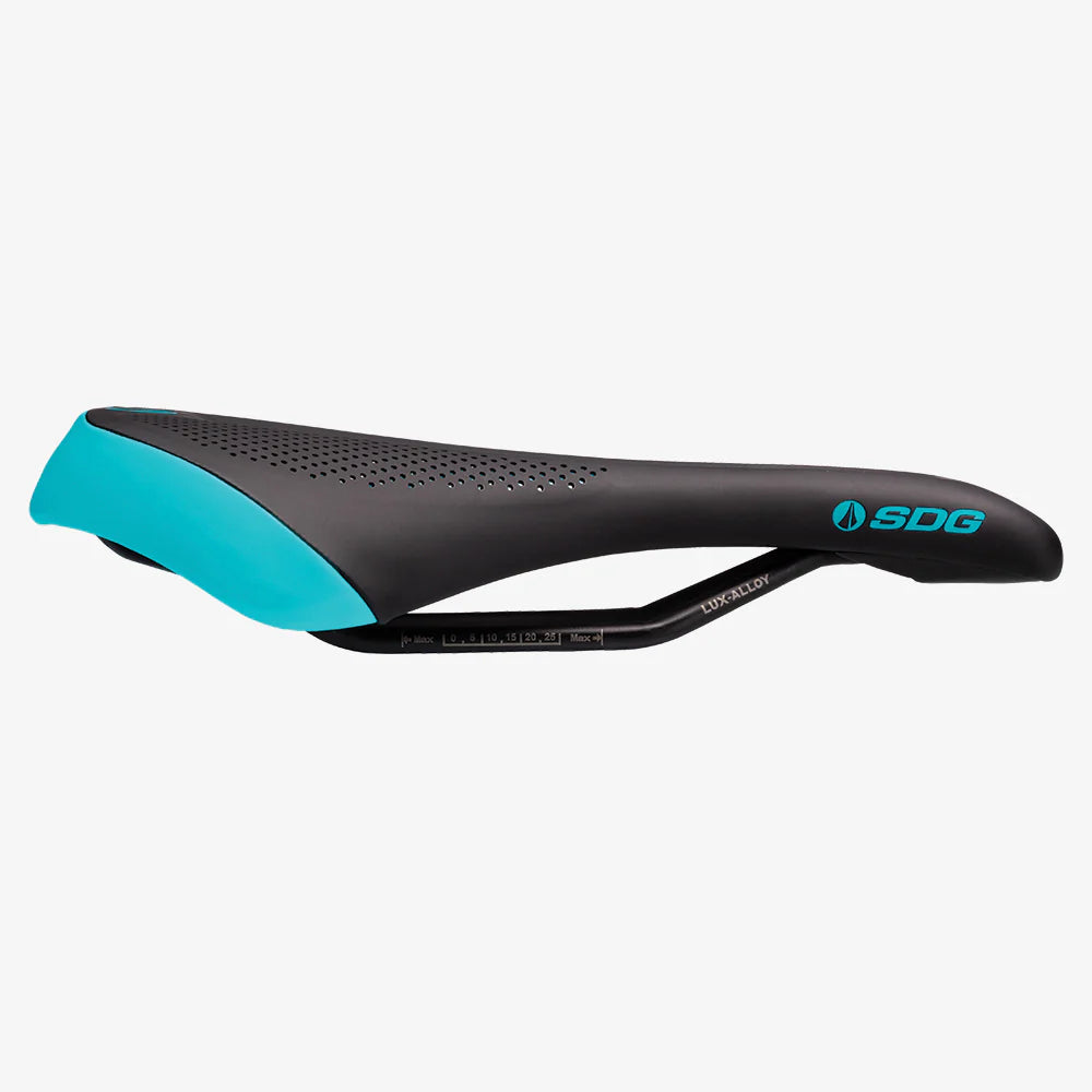 SDG ALLURE V2 Women's Saddle - Lux-Alloy Rails Black/Turquoise