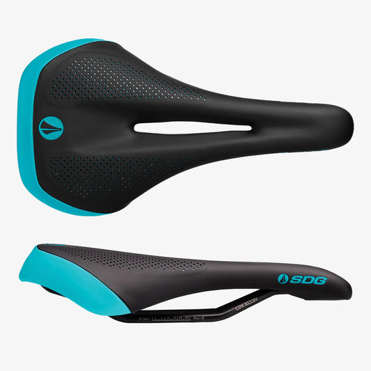 Siodełko SDG ALLURE V2 Damskie-Szyny Lux-Alloy Czarne/Turkusowe