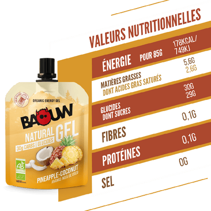 BAOUW BIO Ananas/Kokosnød energigel (85g)