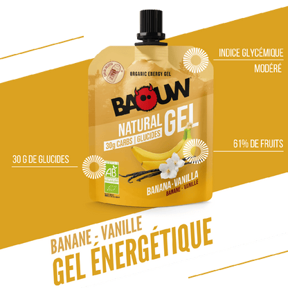 Energinis gelis BAOUW BIO bananas ir vanilė (85 g)