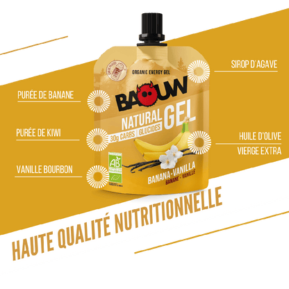 Energinis gelis BAOUW BIO bananas ir vanilė (85 g)