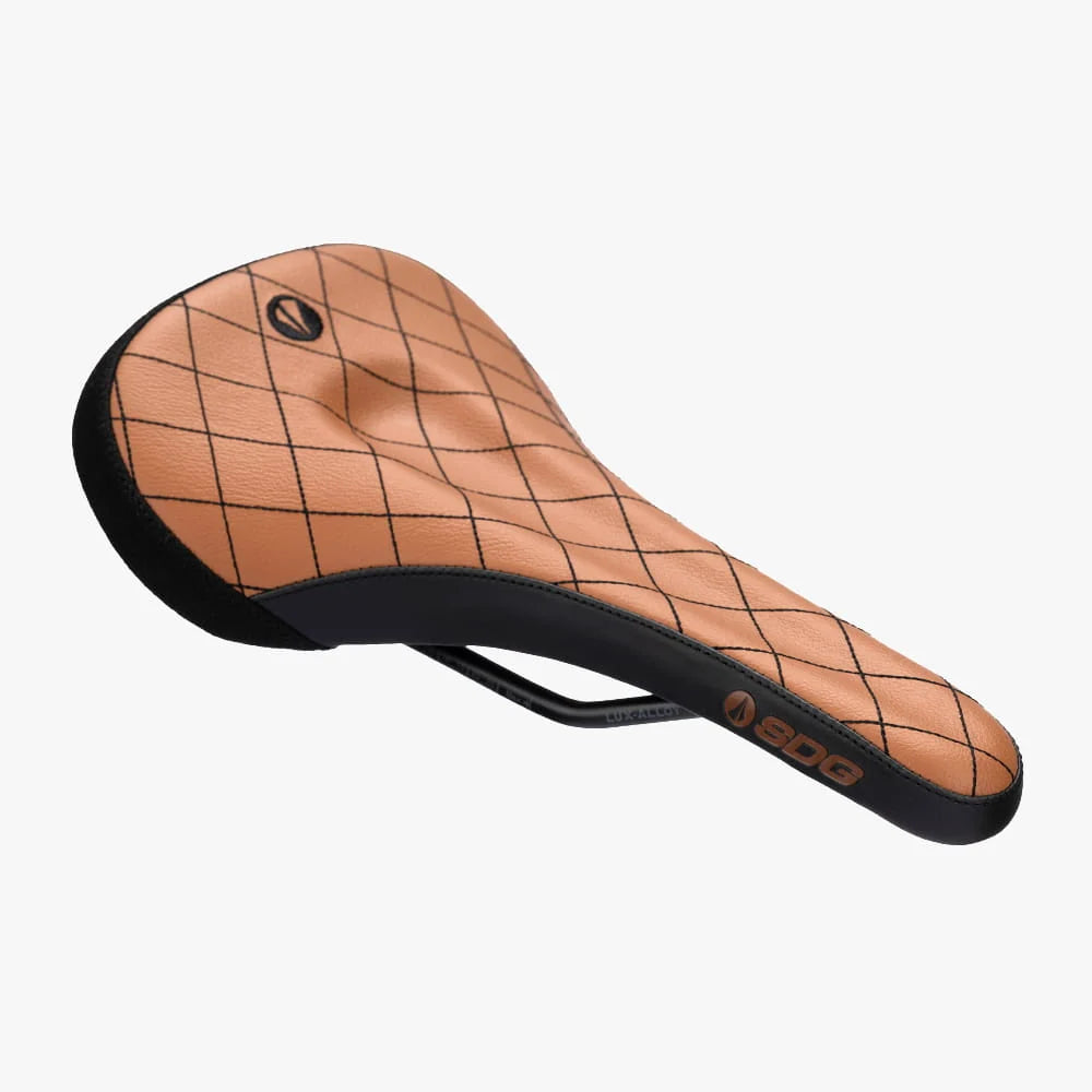 SDG BEL-AIR V3 MAX Saddle with Lux-Alloy Rails, Brown with Contrast Stitching