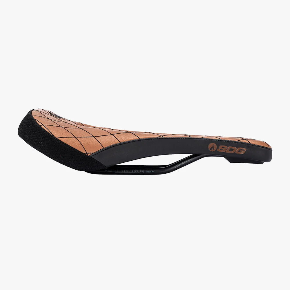 SDG BEL-AIR V3 MAX Saddle with Lux-Alloy Rails, Brown with Contrast Stitching