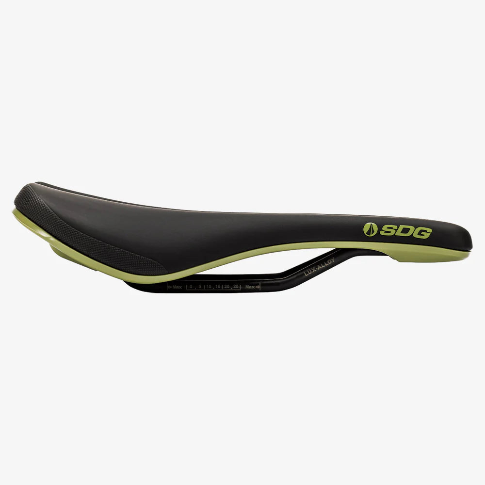 Sadel SDG BEL-AIR V3 Skinnebeslag Lux Alloy Sort/Grøn