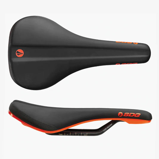 SDG BEL-AIR V3 Saddle Lux Alloy Rails Black/Orange