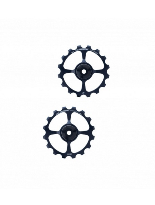 Achterste Derailleur Jockey Wielen 10/11V CYCLINGCERAMIC OVERSIZE SHIMANO Aluminium Zwart
