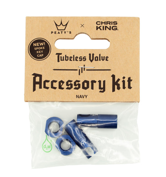 PEATY'S Valve Caps and Nuts Kit Navy Blue