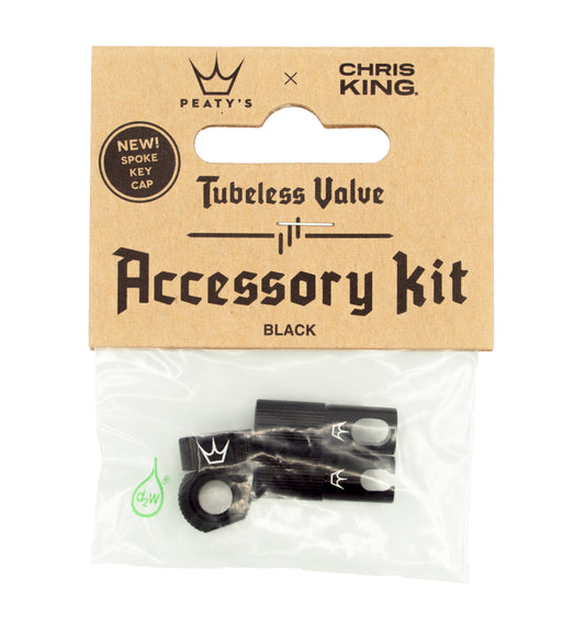 PEATY'S Valve Caps and Nuts Kit Black