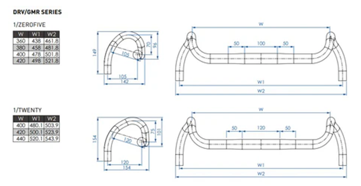 Gravel Handlebar PROFILE DESIGN DRV/GMR Drop 105