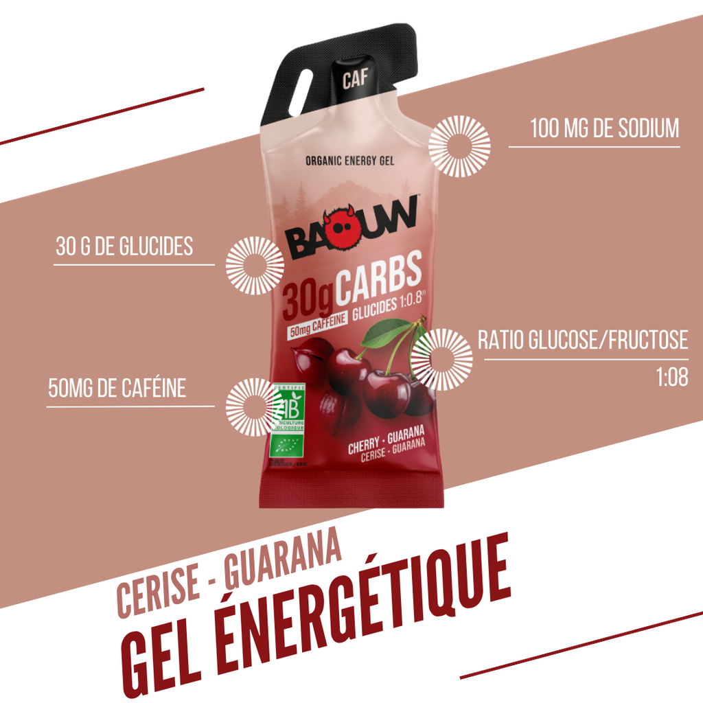 BAOUW Cherry/Guarana/Caffeinated Energy Gel (44g)